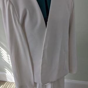 Women's white cape suit with blouse